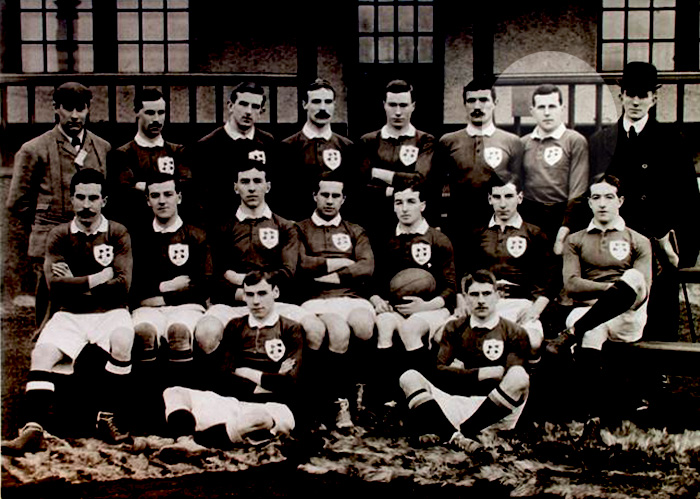 The Ireland side that played Scotland on 28th February 1903 at Inverleith, Edinburgh. Robert Smyth highlighted