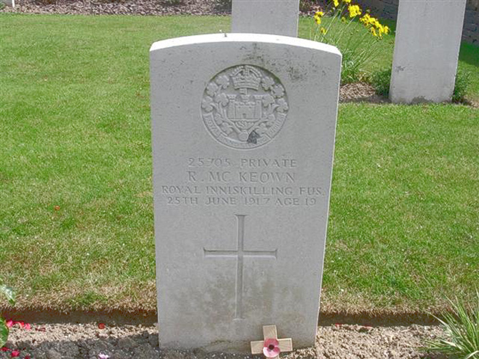 Private Robert McKeown's gravestone