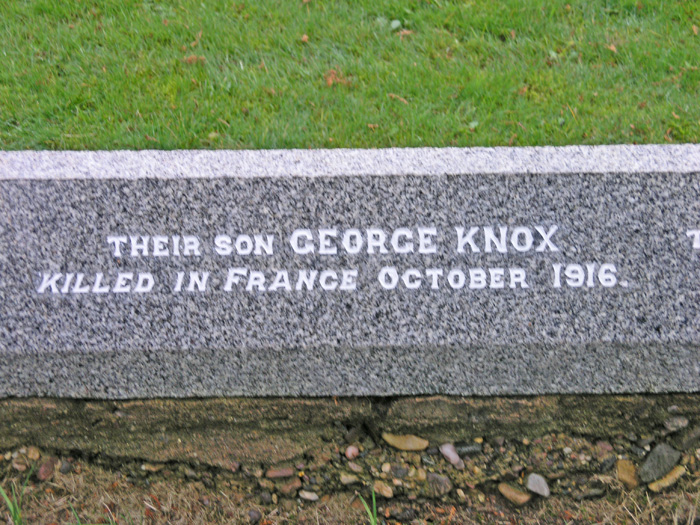 George Knox McKinley on grave surround