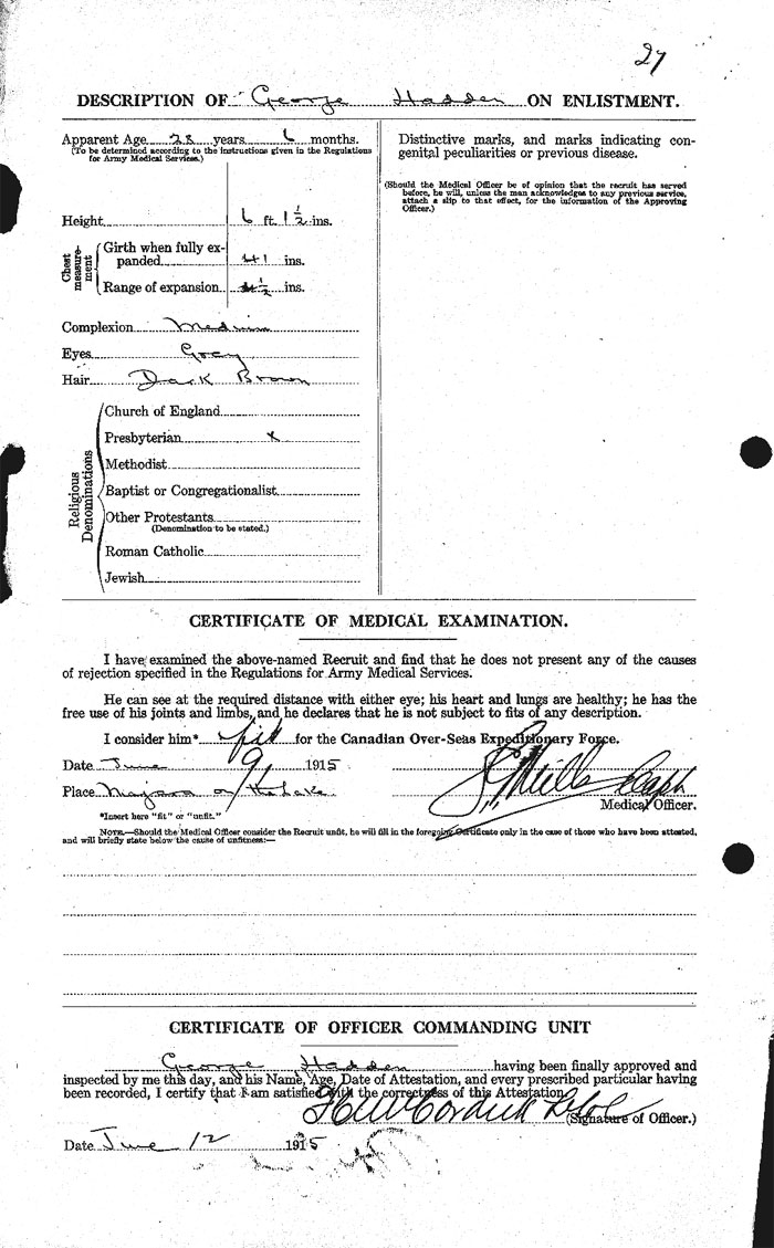 George Hadden Attestation Paper - page 2
