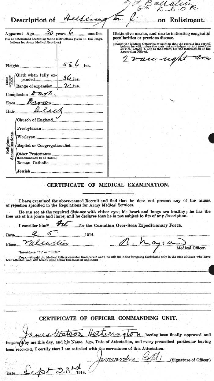 James Watson Hetherington Attestation Paper - page 2