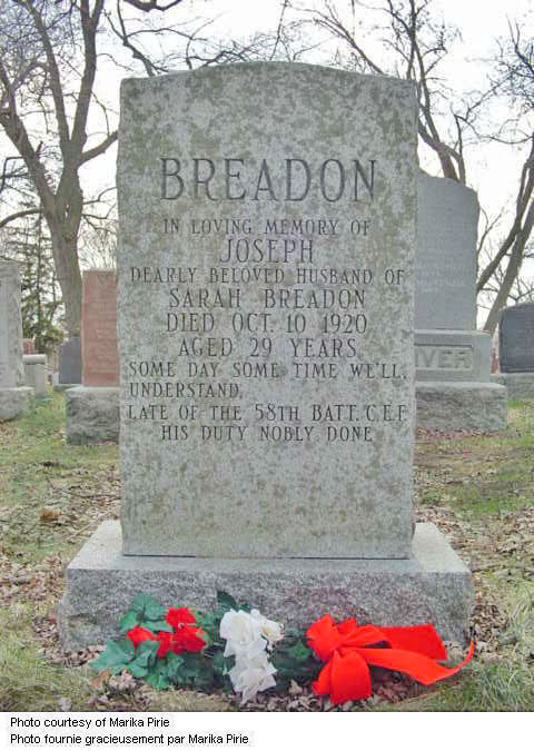 Joseph Breadon gravestone