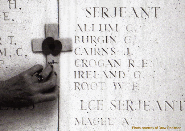 John Cairns' inscription on Ploegsteert Memorial