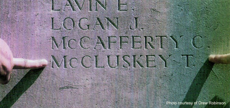 Private Thomas McCluskey inscription on Loos Memorial