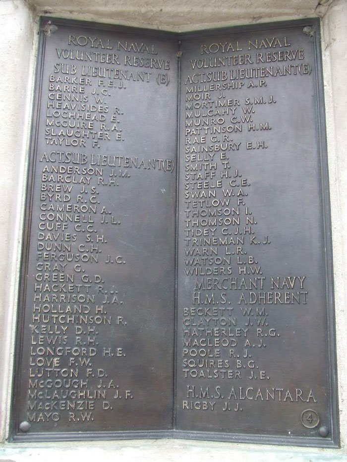 Liverpool Naval Memorial - Panel 4