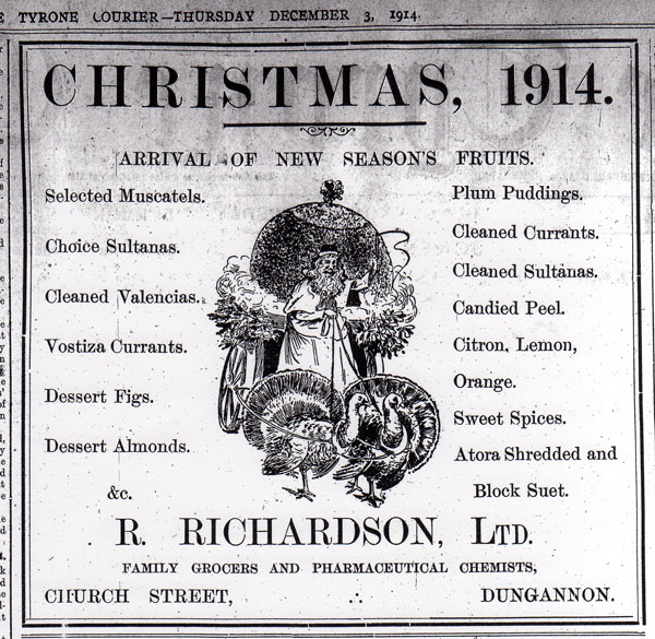 R Richardson Ltd newspaper Christmas advertisement