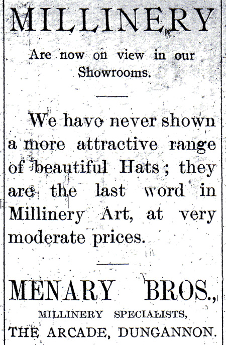 Menary's newspaper advertisement