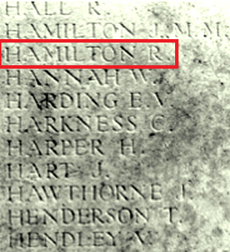 Private Robert Hamilton - Tyne Cot Memorial