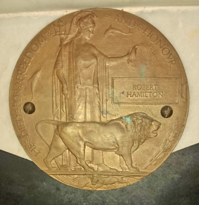 Robert Hamilton's Memorial Plaque (Dead Mans Penny)