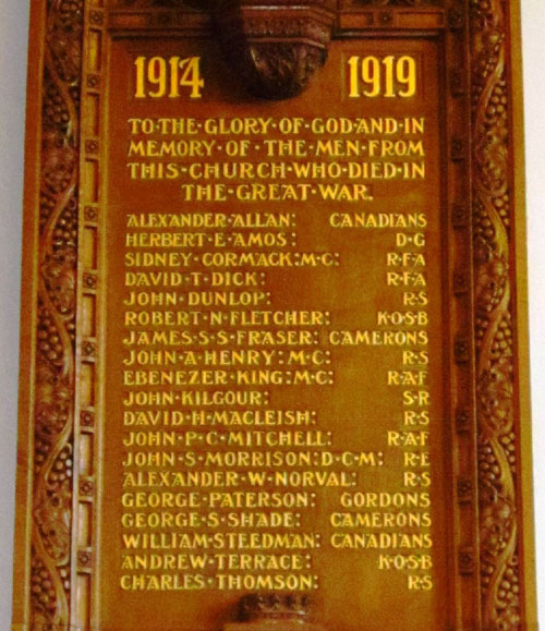 St. Ninian's Church Memorial, Edinburgh.