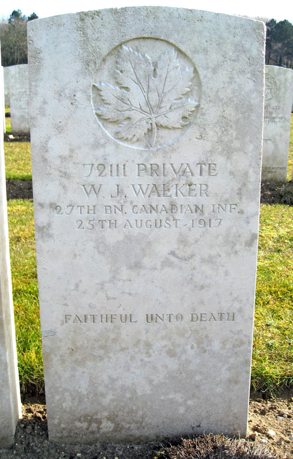 Private William Walker - Etaples Military Cemetery
