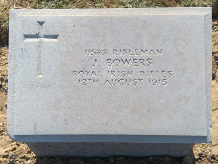 Rifleman James Bowers - East Mudros Military Cemetery