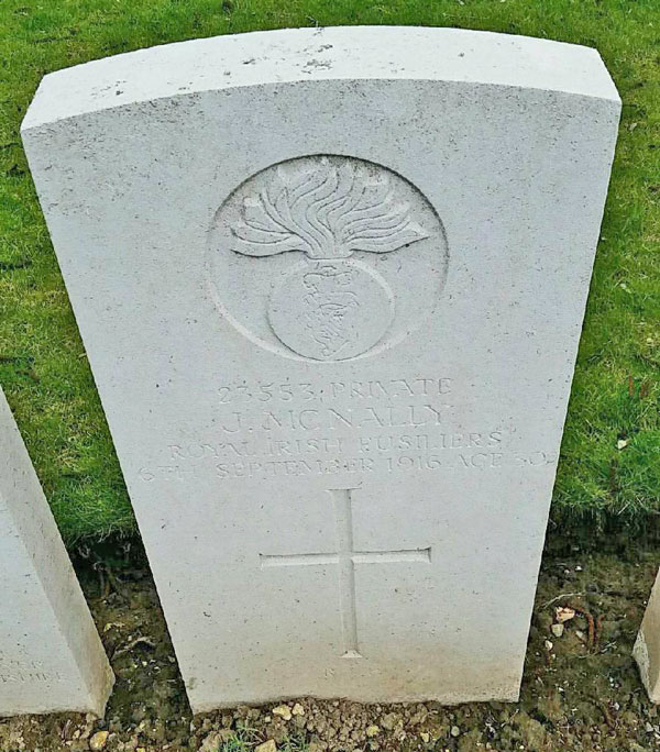 Private John McNally in Quarry Cemetery